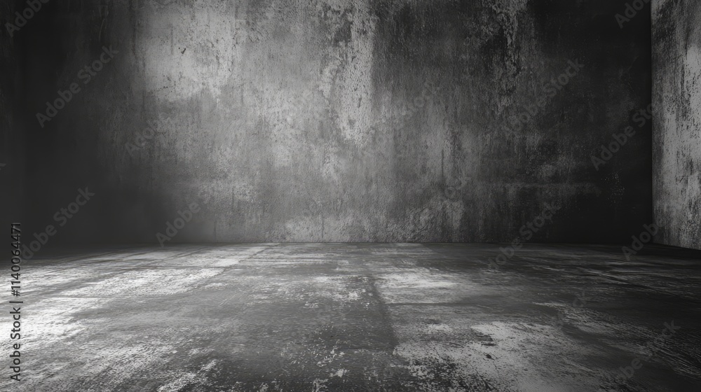 Poster grungy concrete wall and floor texture background for industrial or artistic applications