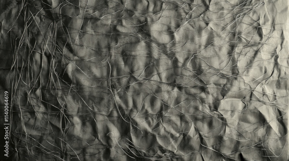 Aufkleber Textured grey paper with rough threads creating an intricate, organic pattern suitable for backgrounds and artistic designs.