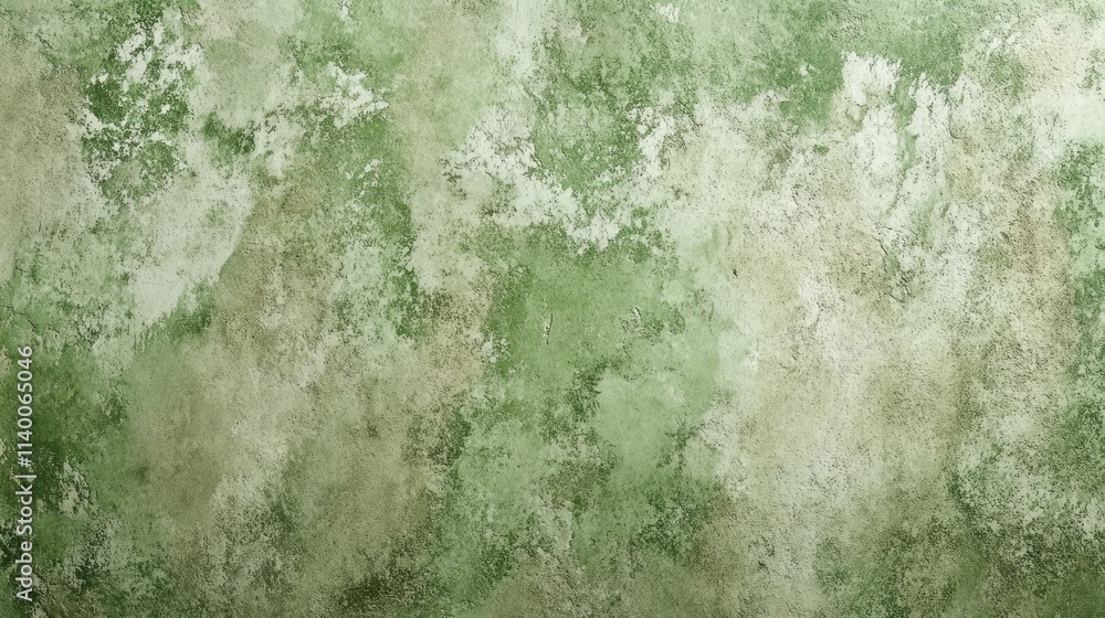 Aufkleber Weathered green stucco wall texture with a distressed appearance suitable for backgrounds in design projects or artistic compositions.