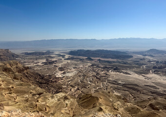 View from above the Eilat Mountains in the Negev Desert