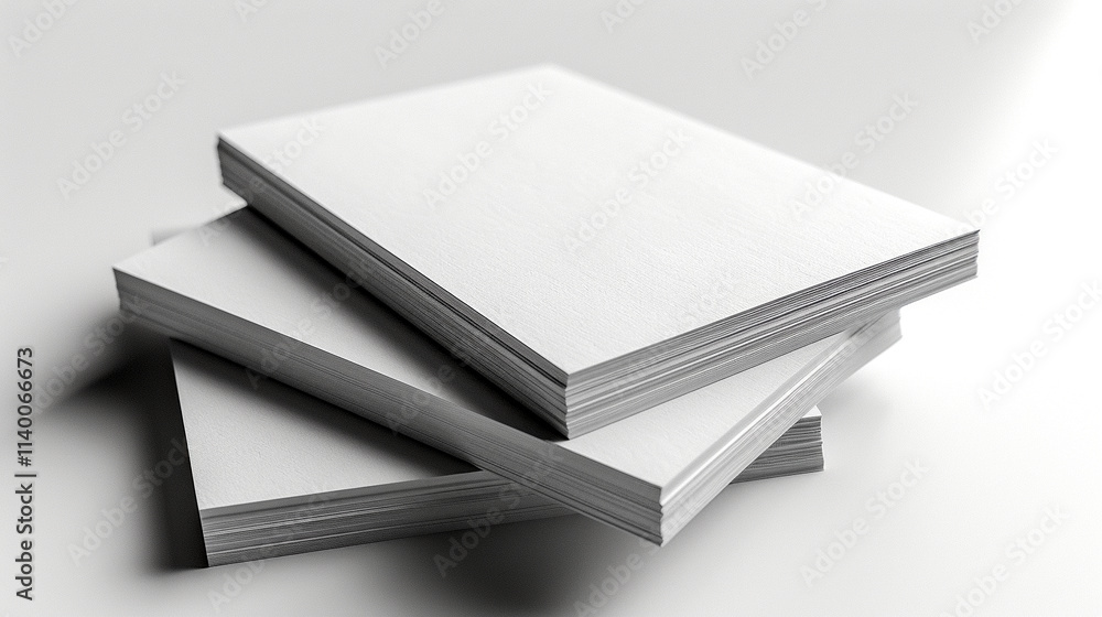 Poster blank sheets of paper stacked creatively for artistic expression and design