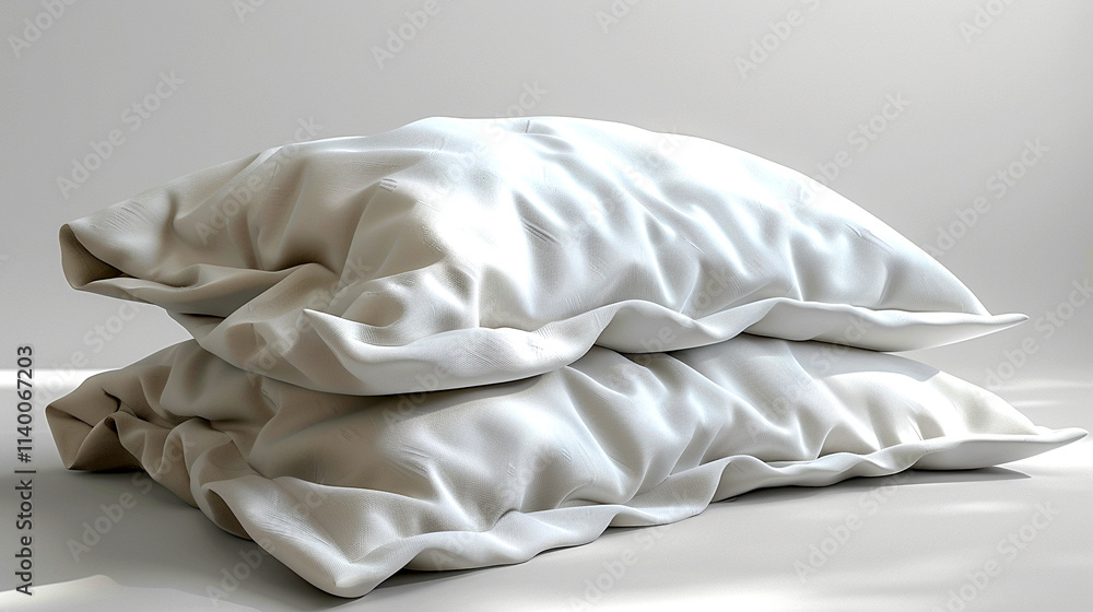 Poster soft white pillows resting effortlessly in a tranquil setting