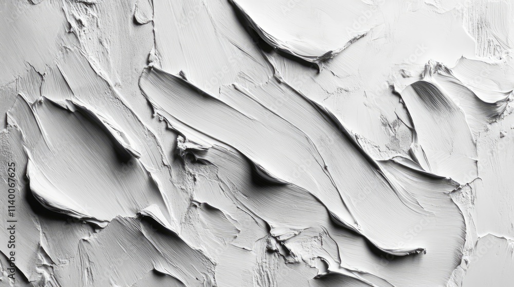 Aufkleber Textured white cement wall background with abstract patterns showcasing a raw, artistic finish suitable for design and architectural applications.