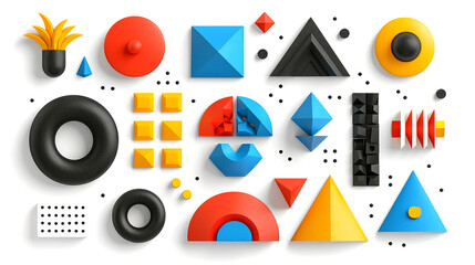 Obraz premium Modern geometric shapes in vibrant colors creating an artistic composition