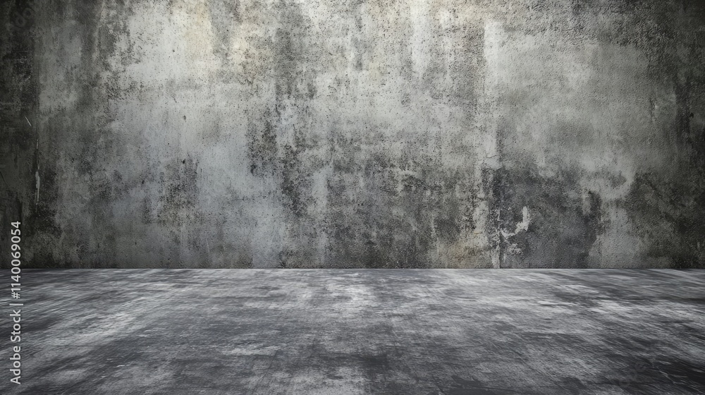 Poster textured dirty concrete wall with gray tones and uneven surface ideal for backgrounds in photography