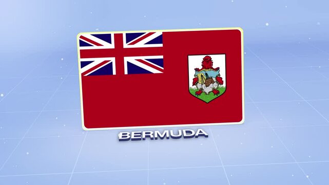 Bermuda Flag Presentation 3d Rendering Displayed On A Modern Clean Background