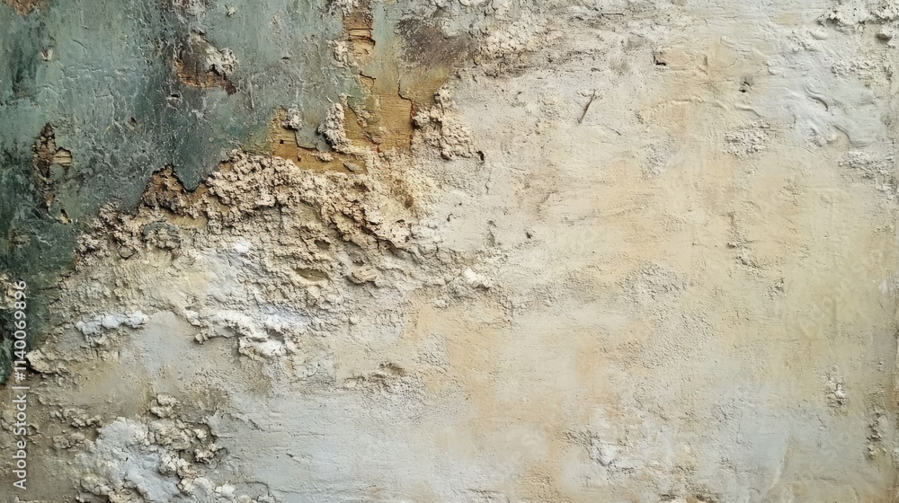 Poster weathered cement wall texture with peeling paint and rough surfaces, ideal for architectural design 