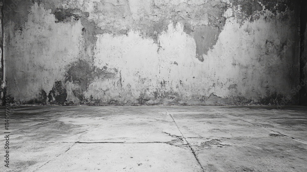 Aufkleber concrete floor texture with weathered walls in a grunge background ideal for design projects or indu