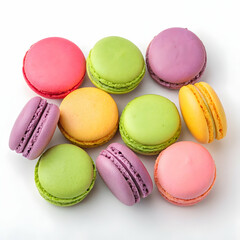 Obraz premium Macarons french multicolored macaroons cakes Small french sweet cake
