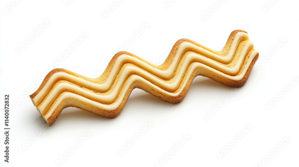 Poster zigzag shaped cracker cookies isolated on a white background perfect for snack and dessert concepts