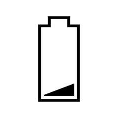 Low battery icon charge level battery PNG. isolate transparent background