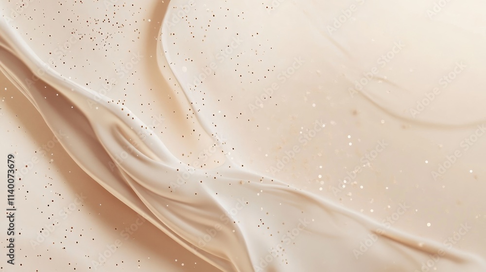Poster elegant cream background featuring soft bokeh particles and flowing textures for a refined and seren
