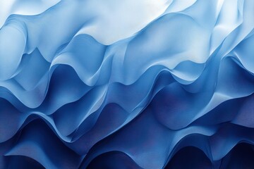 Fototapeta premium Abstract wavy blue fabric texture creating a serene visual effect.