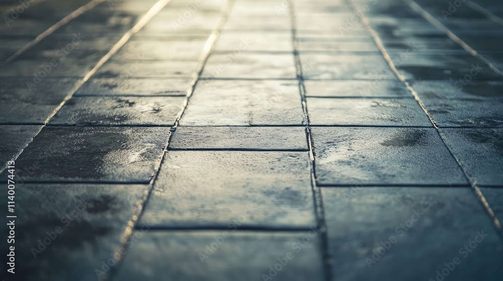 Leinwandbilder Cement floor texture with a weathered appearance showcasing intricate tile patterns suitable for background design and architectural concepts