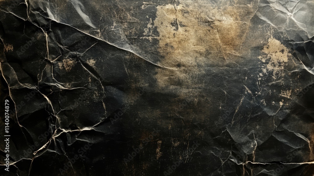 Aufkleber vintage crumpled paper texture with dark stains and intricate creases suitable for backgrounds and d