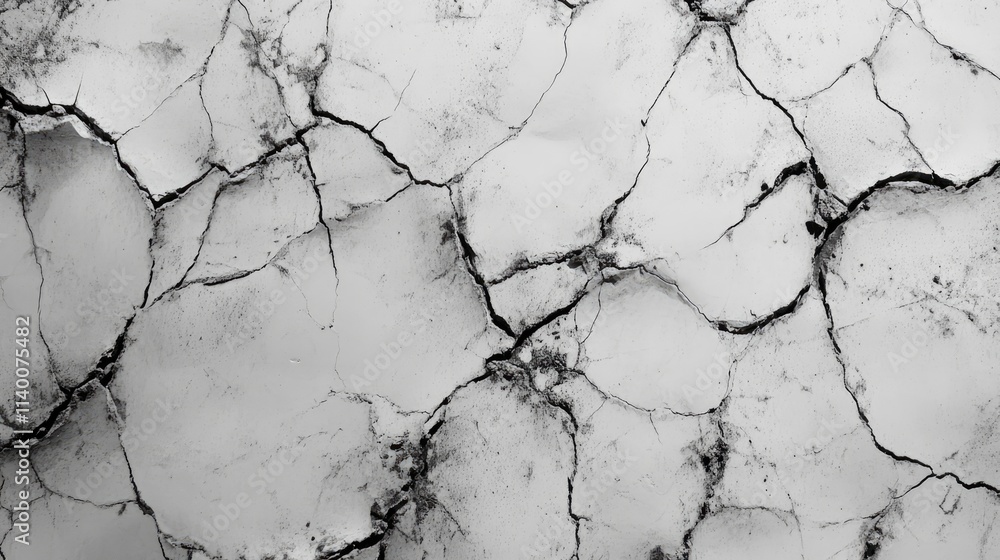 Poster cracked concrete wall surface texture showcasing intricate patterns and monochrome tones ideal for b