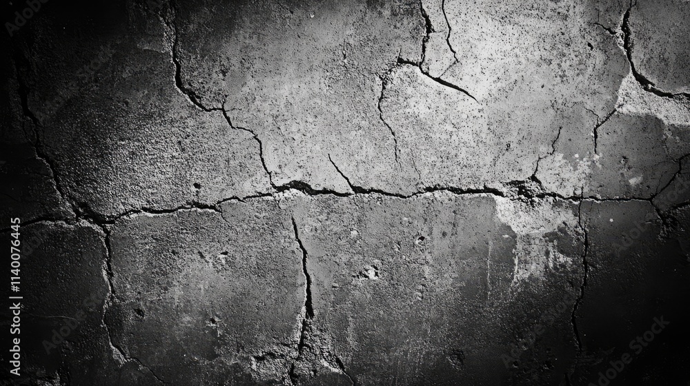 Poster weathered cracked concrete wall texture with a grunge effect for background use in design and constr