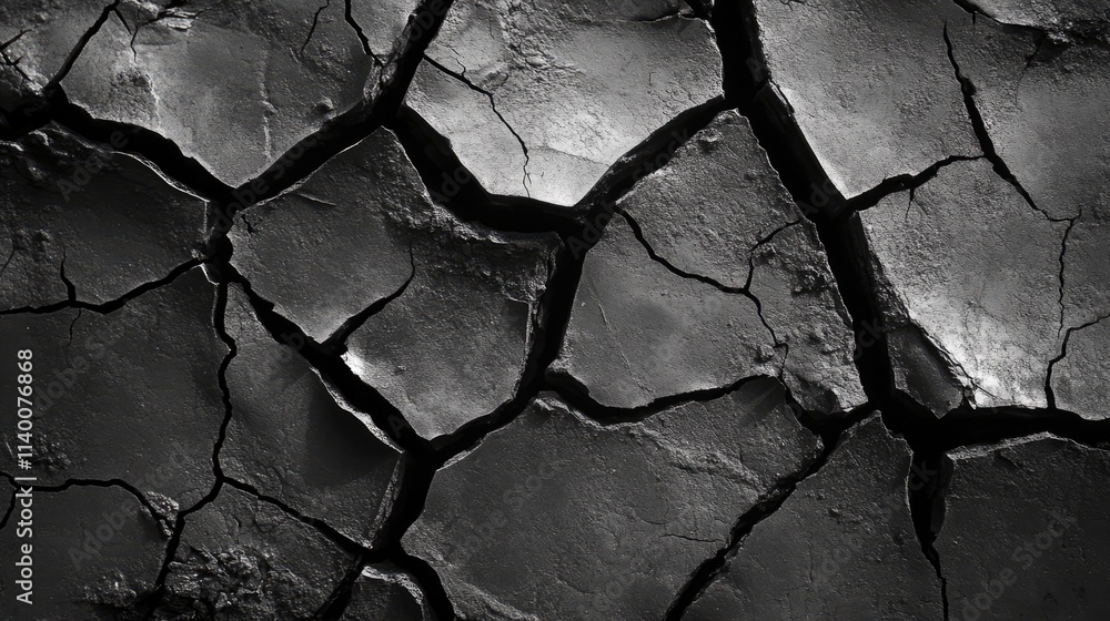 Aufkleber abstract cracked dry earth texture pattern symbolizing drought and climate change challenges in a mo