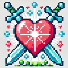 Obraz premium Minimalist Heart in Pixel Art