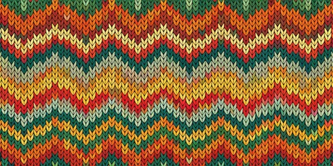 Fototapeta premium Knitted Seamless Pattern - Natural Colors, Sharp Details, High Quality Design