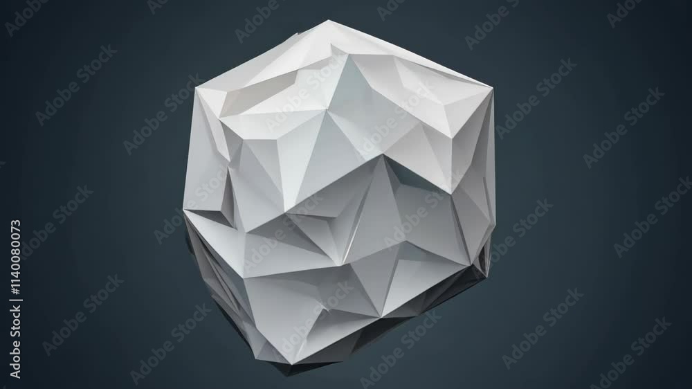 Poster exploration of geometric shapes in digital art highlighting a complex polyhedron structure