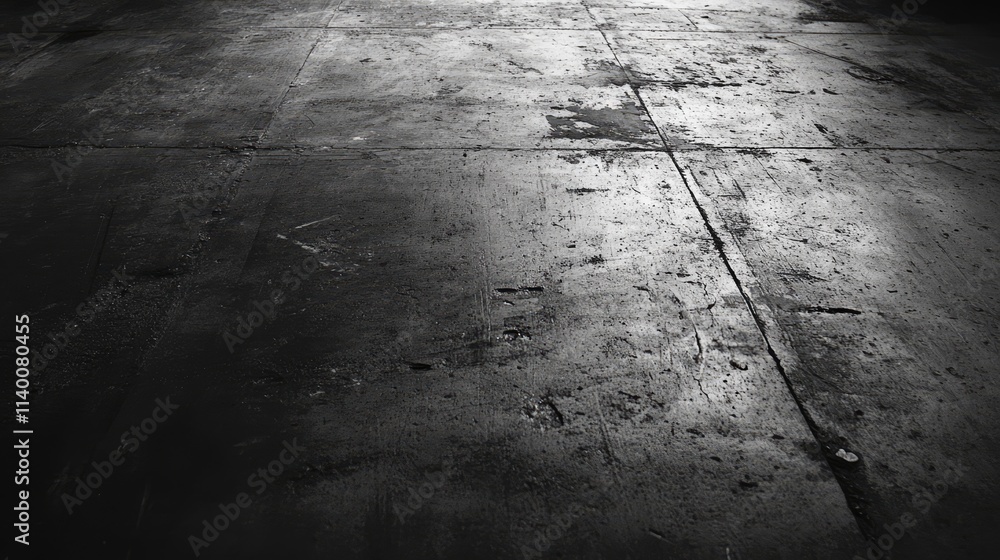 Poster cement grunge floor texture in black and white showcasing abstract lines and surface imperfections f
