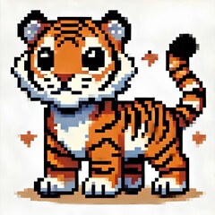 Fototapeta premium Pixel Art Tiger