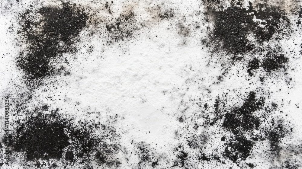 Aufkleber Textured dirty snow background with scattered dark particles and abstract effects for winter-themed design projects.