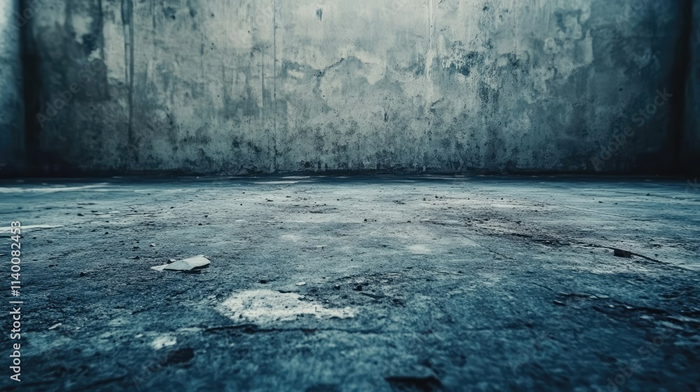 Poster dark textured cement floor with weathered cracks and stains ideal for abstract backgrounds and indus