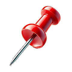 Red Push Pins Isolated on White, Transparent Background Push Pin, Realistic Red Thumbtack PNG