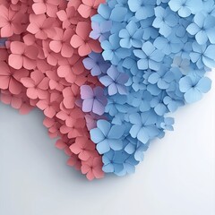 Pastel Pink   Blue Flower Background   Floral Design  3D Render  Soft   Elegant   Hydrange