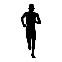 Silhouette of a man running, Vector illustration.
