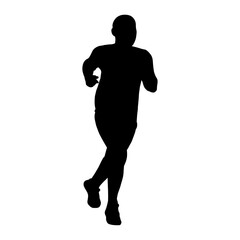 Silhouette of a man running, Vector illustration.