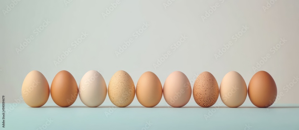 Poster easter eggs in a gradient arrangement on a subtle background showcasing seasonal colors and design p