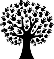 Tree with hands. Diversity tree