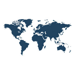 Fototapeta premium Minimalist flat illustration of global connections aerial view of world map in modern digital art