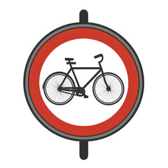 No bicycles allowed traffic sign symbol in urban environment minimalist design for effective traffic management