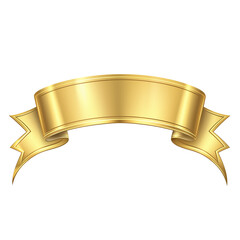 illustration of isolated luxury gold ribbon bow banner	