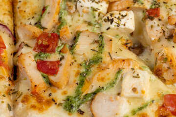 hot pizza with soft dough and cheese