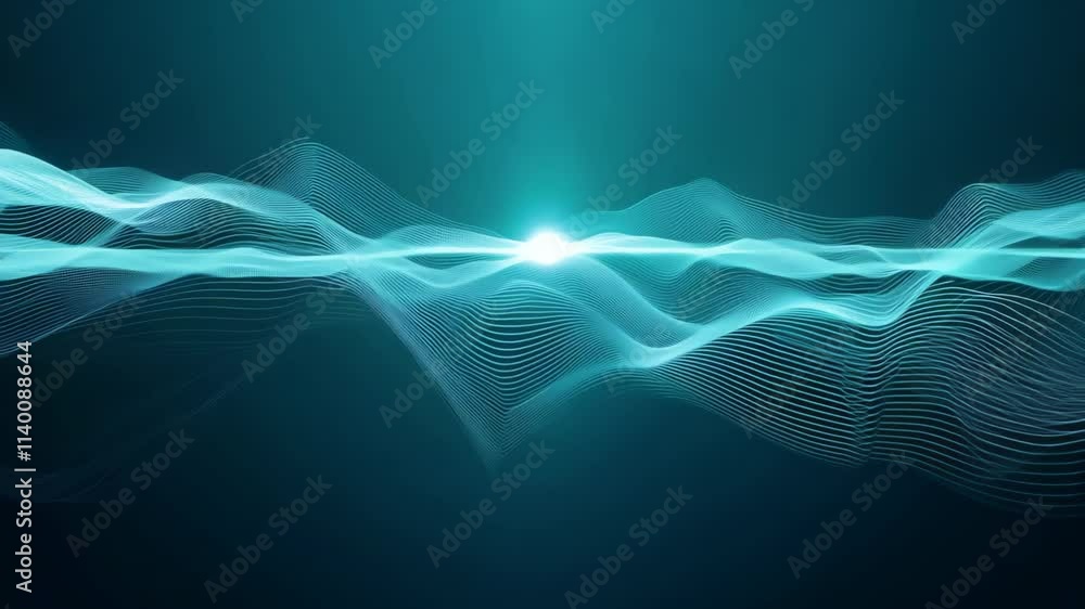 Aufkleber abstract visual of sound waves creating dynamic patterns in a digital space