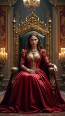 A Powerful Medieval Queen on a Golden Throne