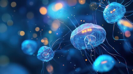 Naklejka premium Ethereal Jellyfish in Futuristic Lighting