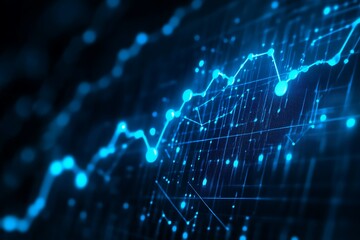 Obraz premium Growth in digital currency value with fluctuating market trends and rising chart 