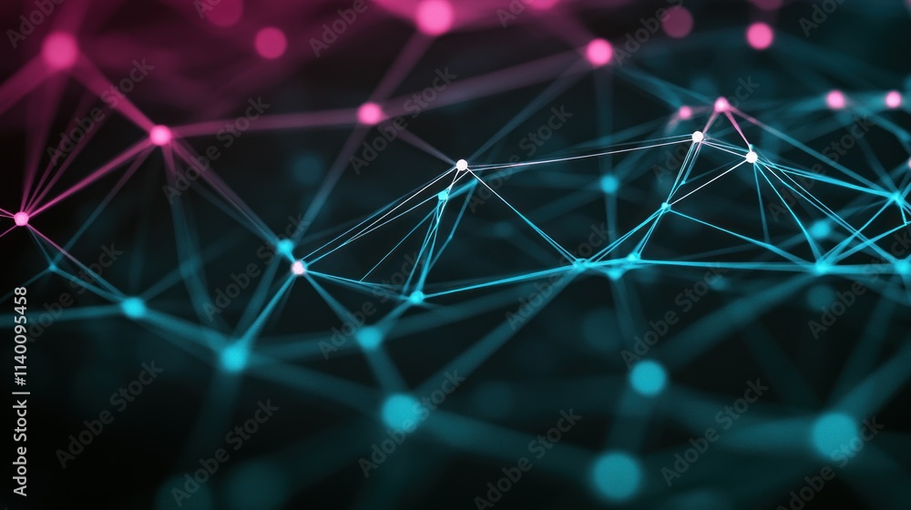 Aufkleber Abstract network of interconnected nodes and lines, representing data and technology concepts.