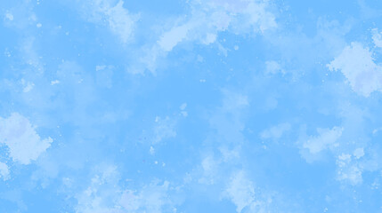 Obraz premium blue sky with white clouds watercolor background