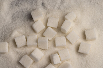 cubes of refined sugar close-up