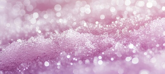 Sparkling Pink Snow Crystals Glimmering Beautifully