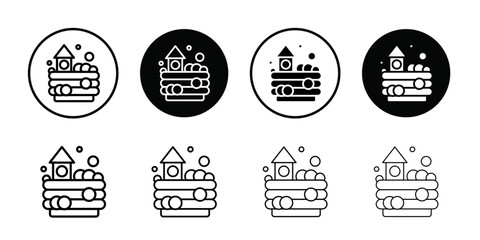 Obraz premium Ball pit icon Thin line flat illustration
