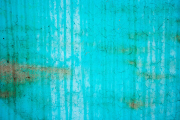 Turquoise dirty background. Weathered surface
