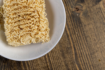 details of flour noodles with eggs during cooking